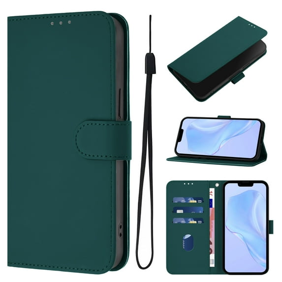 Allytechgroup Compatible with iPhone 16 Pro Max Wallet Case, Credit Card Holder PU Leather Flip Kickstand Protective Shockproof Cover Women Men for iPhone 16 Pro Max, Darkgreen