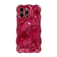 thumbnail image 1 of Allytechgroup Compatible with iPhone 16 Pro Max Wavy Phone Case, Cute Coquette 3D Wave Bubble Pattern and Stylish Wavy Border Protection Shockproof Phone Case for Women Girls, Rose, 1 of 12
