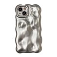 thumbnail image 1 of Allytechgroup Compatible with iPhone 16 Pro Max Wavy Phone Case, Cute Coquette 3D Wave Bubble Pattern and Stylish Wavy Border Protection Shockproof Phone Case for Women Girls, Silver, 1 of 9