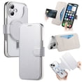 thumbnail image 1 of Allytechgroup Compatible with iPhone 16 Wallet Case with Camera Lens Protector, PU Leather Kickstand Card Slots Case Magnetic Shockproof Protective Back Cover Bumper for Women Men, Silver, 1 of 11