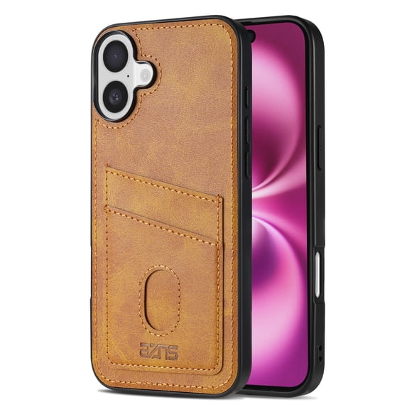 Allytechgroup Compatible with iPhone 16 Wallet Case with Credit Card Slot, PU Leather Slim Wallet Phone Case for Women Men Military Grade Drop Protection for iPhone 16, Yellow