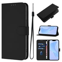 Allytechgroup Compatible with iPhone Air Wallet Case with Lanyard, Credit Card Holder PU Leather Flip Kickstand Protective Shockproof Cover Women Men for iPhone Air, Black