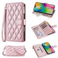 thumbnail image 1 of Allytechgroup Compatible with iPhone XR Flip Case with Lanyard, PU Leather Credit Card Slot Shockproof Protective Back Cover Phone Wallet Case with Shoulder Strap for iPhone XR, Rosegold, 1 of 8