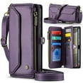 thumbnail image 1 of Allytechgroup Crossbody Wallet Case for Samsung Galaxy S21, Shoulder Strap Hand Wrist Cards Slots RFID Blocking Large Capacity Zipper Pocket  Shockproof Phone Case for Girls Women, Purple, 1 of 9