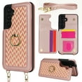 thumbnail image 1 of Allytechgroup Crossbody Wallet Case for Samsung Galaxy S23 FE with Card Slots, PU Leather Shell with Shoulder Strap 360° Grip Ring Shockproof TPU Kickstand Protective Case for Women Men, Rosegold, 1 of 10