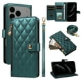 thumbnail image 1 of Allytechgroup Crossbody Wallet Case for iPhone 13 Pro Max, Slim PU Leather Protective Case Cover with Cash Slot, Credit Card Holder, Shock-Absorbent Bumper with Adjustable Strap, Darkgreen, 1 of 11