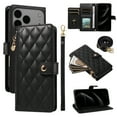 thumbnail image 1 of Allytechgroup Crossbody Wallet Case for iPhone 16e, Slim PU Leather Protective Case Cover with Cash Slot, Credit Card Holder, Shock-Absorbent Bumper with Adjustable Strap, Black, 1 of 11