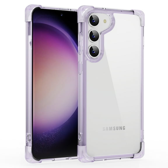 Allytechgroup Crystal Clear Case for Samsung Galaxy Note 20, Support Wireless Charging Military Grade Drop Protection Non-Yellowing Anti-Fingerprint Protective Cover Case, Purple