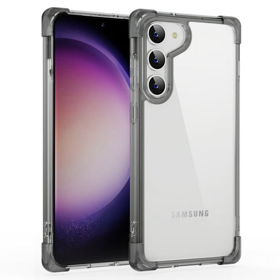 Allytechgroup Crystal Clear Case for Samsung Galaxy S23, Support Wireless Charging Military Grade Drop Protection Non-Yellowing Anti-Fingerprint Protective Cover Case, Black