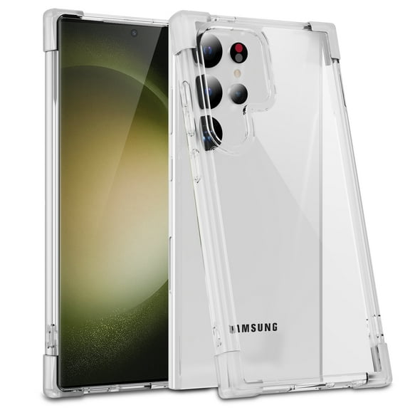Allytechgroup Crystal Clear Case for Samsung Galaxy S23 Ultra, Support Wireless Charging Military Grade Drop Protection Non-Yellowing Anti-Fingerprint Protective Cover Case, Clear