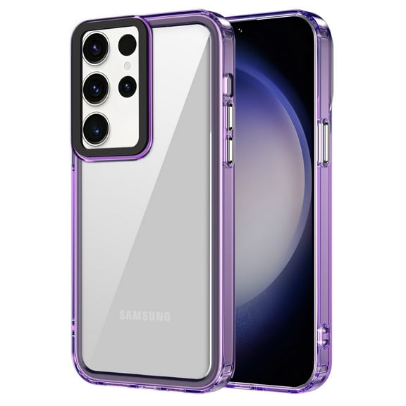 Allytechgroup Crystal Clear Case for Samsung Galaxy S25 Ultra, [Support Wireless Charging] [Military Grade Protection], Ultra Slim Lightweight Anti-Yellowing Shockproof Cover Case, Purple