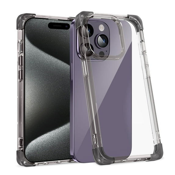 Allytechgroup Crystal Clear Case for iPhone 16 Pro Max, Support Wireless Charging Military Grade Drop Protection Non-Yellowing Anti-Fingerprint Protective Cover Case, Black