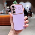 thumbnail image 1 of Allytechgroup Shockproof Curly Wave Frame Slim Back Cover Cell Phone Case with 1 Case for Samsung Galaxy S23 FE, Purple, 1 of 8