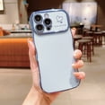 thumbnail image 1 of Allytechgroup Curly Wave Frame Case for iPhone 13 Pro, Slim Hard PC Plating Frame Phone Case Shockproof Back Cover Bumper for iPhone 13 Pro Women Girls, Blue, 1 of 9