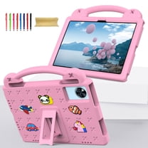 Allytechgroup Cute Kids Case for Lenovo Idea Tab 11" 2025/K11 Gen 2 TB-336ZU/336FU, Soft EVA DIY Figures Handle Design Lightweight Kids Friendly Kickstand Tablet Cover for Girls Boys, Pink