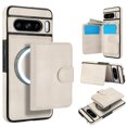 thumbnail image 1 of Allytechgroup Detachable Cards Holder Case for Google Pixel 8 Pro, RFID Blocking 2 In 1 Wallet PU Leather Case with Stand Compatible with Magsafe Shockproof Cover for Google Pixel 8 Pro, White, 1 of 5