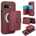 thumbnail image 1 of Allytechgroup Detachable Cards Holder Case for Google Pixel 9A, RFID Blocking 2 In 1 Wallet PU Leather Case with Stand Compatible with Magsafe Shockproof Cover for Google Pixel 9A, Winered, 1 of 5