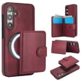 thumbnail image 1 of Allytechgroup Detachable Cards Holder Case for Samsung Galaxy S24, RFID Blocking 2 In 1 Wallet PU Leather Case with Stand Compatible with Magsafe Shockproof Cover for Samsung Galaxy S24, Winered, 1 of 5