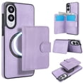 thumbnail image 1 of Allytechgroup Detachable Cards Holder Case for Samsung Galaxy S25 Edge, RFID Blocking 2 In 1 Wallet PU Leather Case with Stand Compatible with Magsafe Shockproof Cover for Galaxy S25 Edge, Purple, 1 of 5
