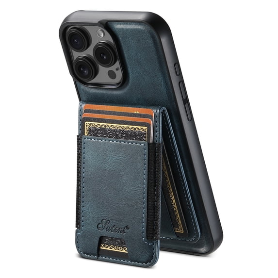 Allytechgroup Detachable Cards Holder Case for iPhone 14 Pro, RFID Blocking PU Leather Wallet Support Wireless Charging Shockproof Magnetic Back Cover for iPhone 14 Pro, Blue