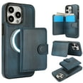 thumbnail image 1 of Allytechgroup Detachable Cards Holder Case for iPhone 15 Pro Max, RFID Blocking 2 In 1 Wallet PU Leather Case with Stand Compatible with Magsafe Shockproof Cover for iPhone 15 Pro Max, Blue, 1 of 7
