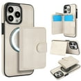 thumbnail image 1 of Allytechgroup Detachable Cards Holder Case for iPhone 16, RFID Blocking 2 In 1 Wallet PU Leather Case with Stand Compatible with Magsafe Shockproof Cover for iPhone 16, White, 1 of 7