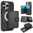 thumbnail image 1 of Allytechgroup Detachable Cards Holder Case for iPhone 16e, RFID Blocking 2 In 1 Wallet PU Leather Case with Stand Compatible with Magsafe Shockproof Cover for iPhone 16e, Black, 1 of 7