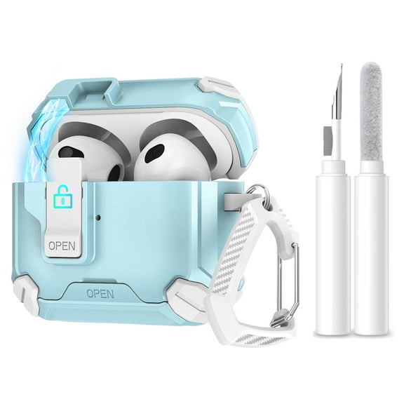 Allytechgroup Earbuds Case for Apple AirPods Pro 3 2025, with Cleaning Kit, [Compatible with Magsafe] Cell Phone Bracket, Secure Lock Design,  Keychain Dustproof Cover Case for AirPods Pro 3rd Gen