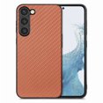 thumbnail image 1 of Allytechgroup Slim Lightweight Shockproof Anti-Fall Anti-Scratch Non-Slip Fiber Pattern Folding Cell Phone Case with 1 x Case for Samsung Galaxy A06, Brown, 1 of 8