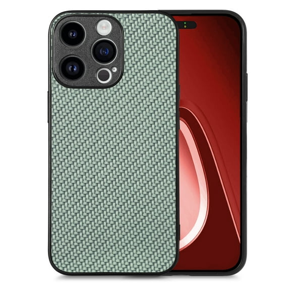 Allytechgroup Fiber Pattern Phone Case for iPhone 16 Plus, Slim Fit Lightweight Shockproof Anti-Fall Anti-Scratch Non-Slip Luxury Folding Case for iPhone 16 Plus, Green