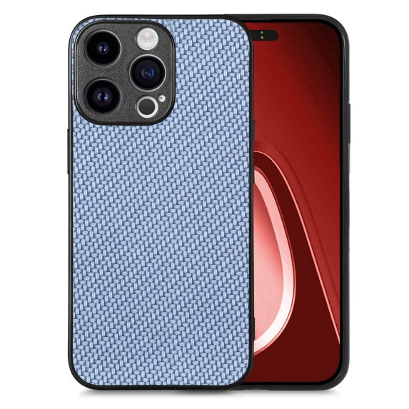 Allytechgroup Fiber Pattern Phone Case for iPhone 16 Plus, Slim Fit Lightweight Shockproof Anti-Fall Anti-Scratch Non-Slip Luxury Folding Case for iPhone 16 Plus, Blue
