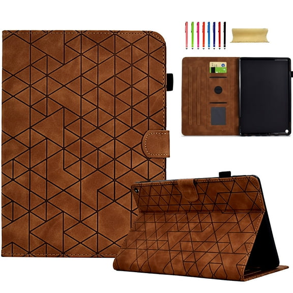 Allytechgroup Fire Max 11 Case, PU Leather Slim Fit Flip Kickstand Auto Sleep Wake Bumper Shockproof Anti-Scratch Smart Case Cover for Amazon Kindle Fire Max 11 13th Generation 11" 2023, Brown