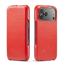 Allytechgroup Flip Case Compatible with iPhone 17 Pro Max, Slim Fit Lightweight Premium PU Leather Vertical Shockproof Full Body Protection Luxury Cover Case for iPhone 17 Pro Max, Red