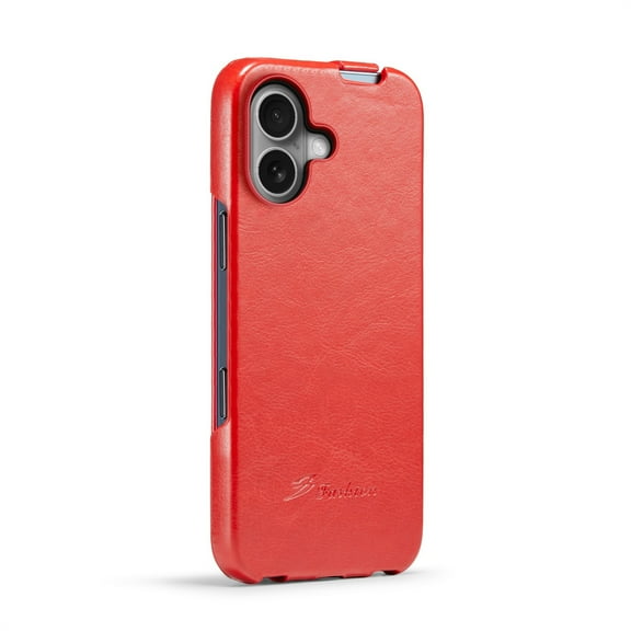 Allytechgroup Flip Case Compatible with iPhone 17, Slim Fit Lightweight Premium PU Leather Vertical Shockproof Full Body Protection Luxury Cover Case for iPhone 17, Red