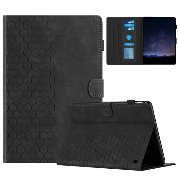 Allytechgroup Flip Case for Kindle Fire HD 8 & HD 8 Plus (2022 Model), PU Leatehr Slim Stand Protective Cover with Credit Card Slot Cover for Kindle Fire HD 8/8 Plus 8 inch, Black