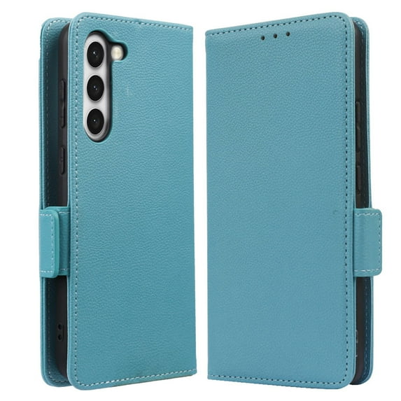 Allytechgroup Flip Case for Samsung Galaxy A16 5G, PU Leather Slim Fit Shell Cards Holder Kickstand Shockproof Anti-Scratch Corner Protective Wallet Case for Samsung Galaxy A16 5G, Cyanblue