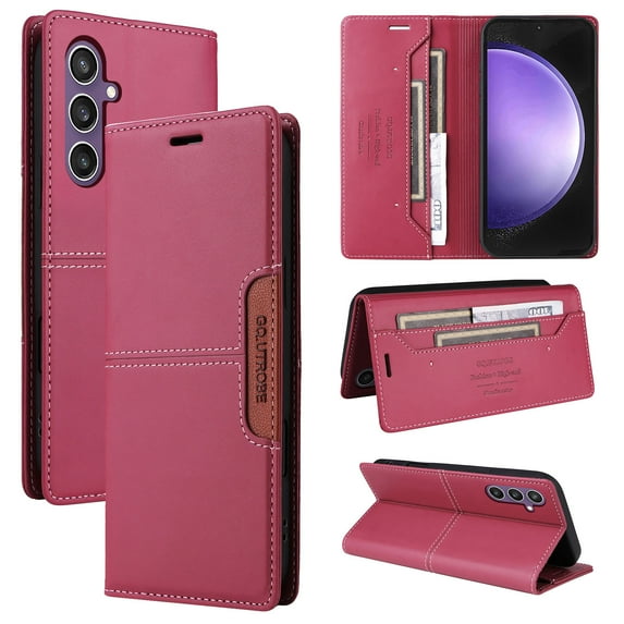 Allytechgroup Flip Case for Samsung Galaxy A36 5G with Credit Card Slot, PU Leather Wallet Phone Case with Stand Slim Lightweight Shockproof Back Cover Bumper for Samsung Galaxy A36 5G, Red