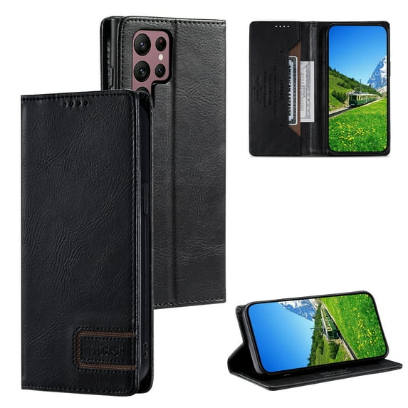 Allytechgroup Flip Case for Samsung Galaxy A36 5G with Credit Card Slot, RFID Blocking PU Leather Wallet Phone Shell with Kickstand Shockproof Back Cover Bumper for Women Men, Black