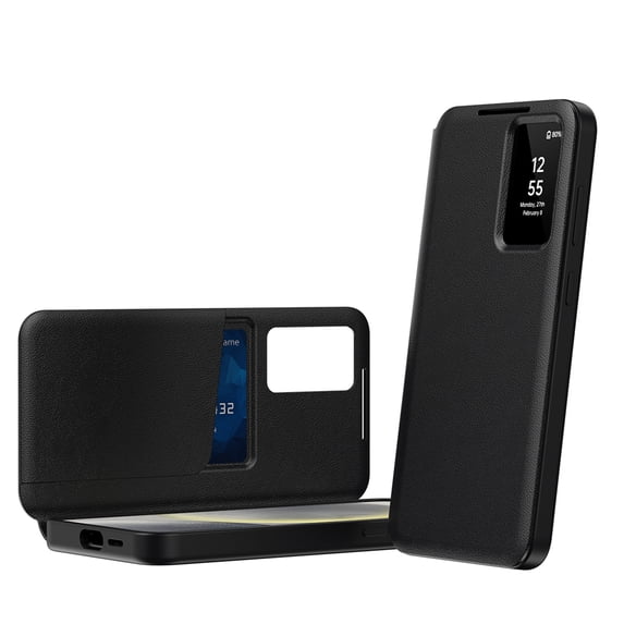 Allytechgroup Flip Case for Samsung Galaxy S22 with Credit Card Slot, PU Leather Wallet Phone Case Military Grade Drop Protection Shockprppf Bumper for Samsung Galaxy S22, Black