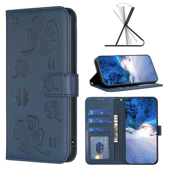 Allytechgroup Flip Case for Samsung Galaxy S24, RFID Blocking PU Leather Wallet Phone Case with Credit Card Slot & Kickstand Shockproof and Anti-Scratch for Samsung Galaxy S24, Blue