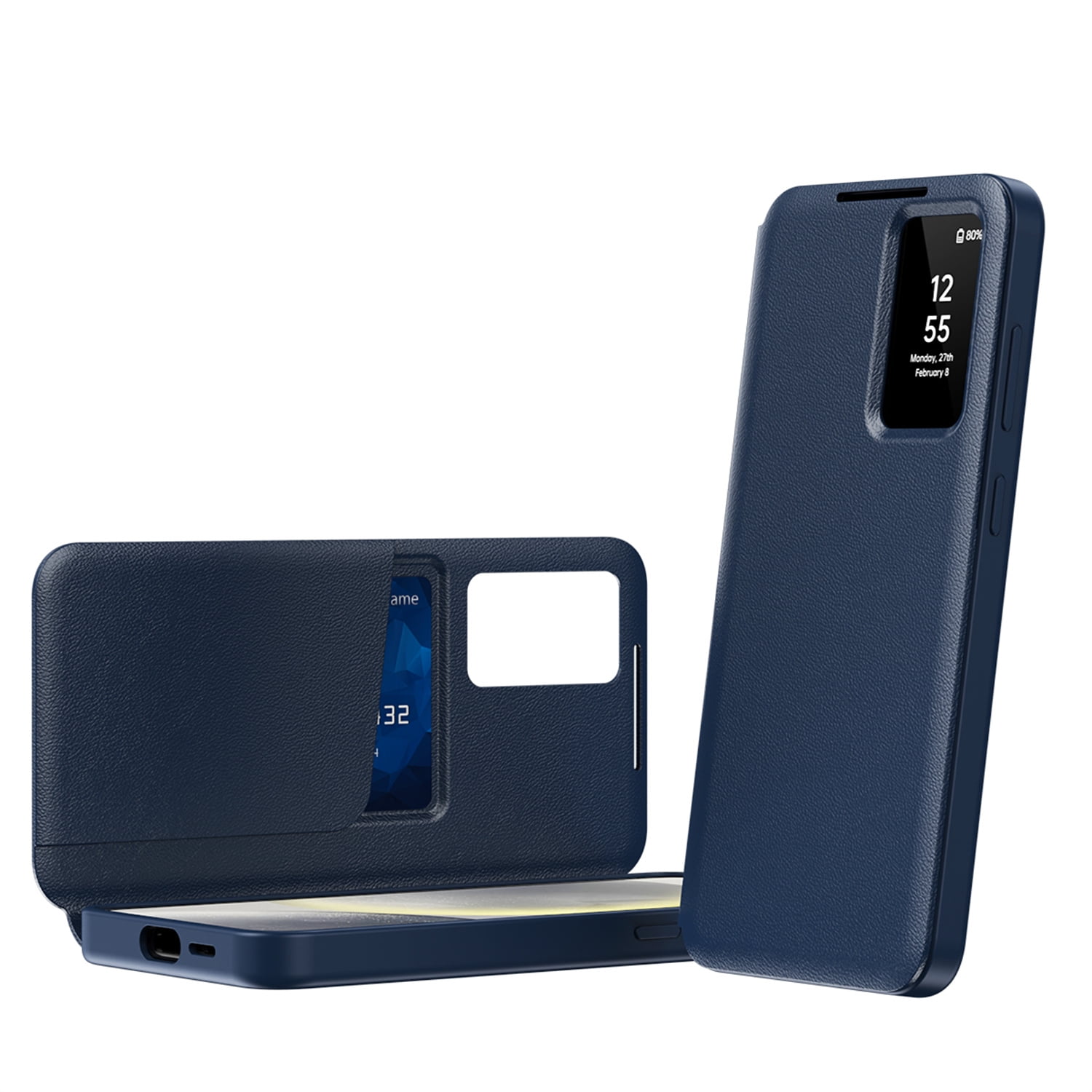 Allytechgroup Flip Case for Samsung Galaxy S25 FE with Credit Card Slot, PU Leather Wallet Phone Case Military Grade Drop Protection Shockprppf Bumper for Samsung Galaxy S25 FE, Blue