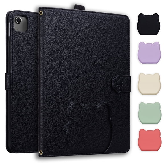 Allytechgroup Flip Case for iPad Air 11-inch M3/M2 (2025/2024) & iPad Pro 11 Inch 2022/2021/2020/2018/iPad Air 5th/4th Gen, Slim PU Leather Protective Cover with Auto Sleep/Wake Bumper, Black