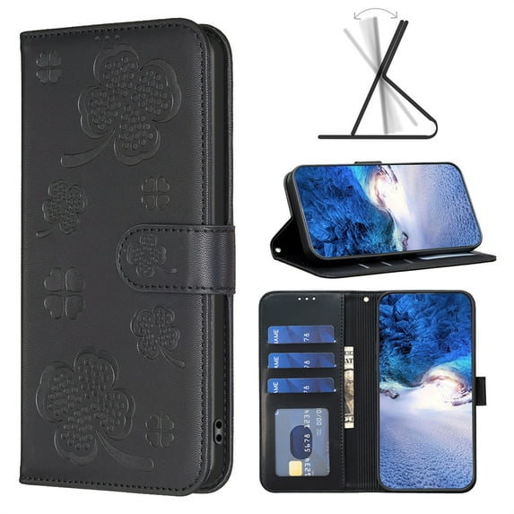 Allytechgroup Flip Case for iPhone 16 Pro, RFID Blocking PU Leather Wallet Phone Case with Credit Card Slot & Kickstand Shockproof and Anti-Scratch for iPhone 16 Pro, Black