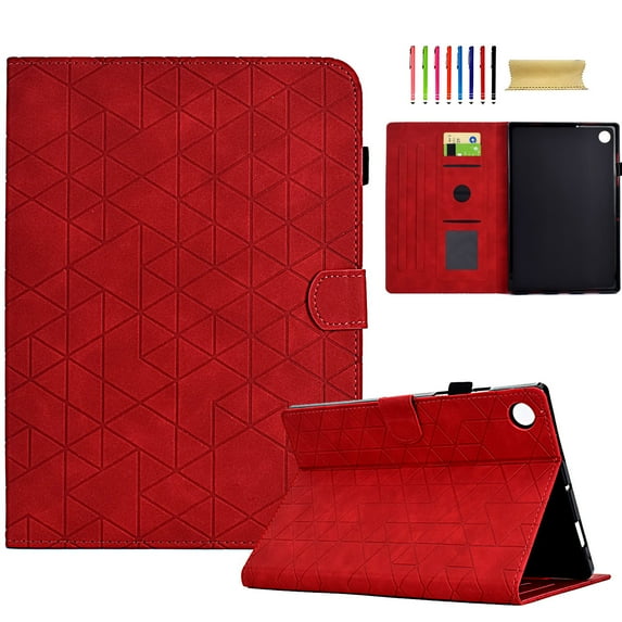 Allytechgroup Flip Cover Case for Lenovo Tab M10 (3rd Gen) 10.1" TB-328F, Smart Case Auto Sleep Wake Shockproof Kickstand Bumper Magnetic Closure Pen Holder Slim Case for Lenovo Tab M10 10.1",Red
