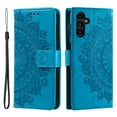 thumbnail image 1 of Allytechgroup Flip Cover Case for Samsung Galaxy S24 FE, Mandala Embossed Stand Cards Holder Folio Flip Cover Shockproof Hand Wrist Phone Case for Samsung Galaxy S24 FE, Blue, 1 of 7