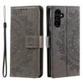 thumbnail image 1 of Allytechgroup Flip Cover Case for Samsung Galaxy S24 FE, Mandala Embossed Stand Cards Holder Folio Flip Cover Shockproof Hand Wrist Phone Case for Samsung Galaxy S24 FE, Gray, 1 of 6