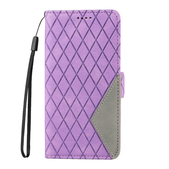 Allytechgroup Flip Cover Case for iPhone 15 Plus, Premium PU Leather Stand Cards Holder Hand Wrist RFID Blocking Bumper Shockproof Phone Case for iPhone 15 Plus, Purple