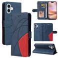 thumbnail image 1 of Allytechgroup Flip Cover Case for iPhone 16, RFID Blocking PU Leather TPU Inner Folio Stand Hand Wrist Cards Holder Wallet Case for Apple iPhone 16, Blue, 1 of 8