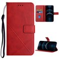 thumbnail image 1 of Allytechgroup Flip Folio Wallet Case for Samsung Galaxy S24 Ultra with Card Slots, Luxury PU Leather Magnetic Clasp Kickstand with Wrist Strap All-Round Protection Shockproof Cover Case, Red, 1 of 6