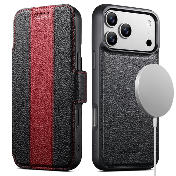 Allytechgroup Flip Wallet Case for Apple iPhone 15 Pro Max, 2 In 1 Detachable Magnetic Back Cover Cards Slots PU Leather Anti-Scratch Protective Magentic Closure Phone Case for Women Men, Red